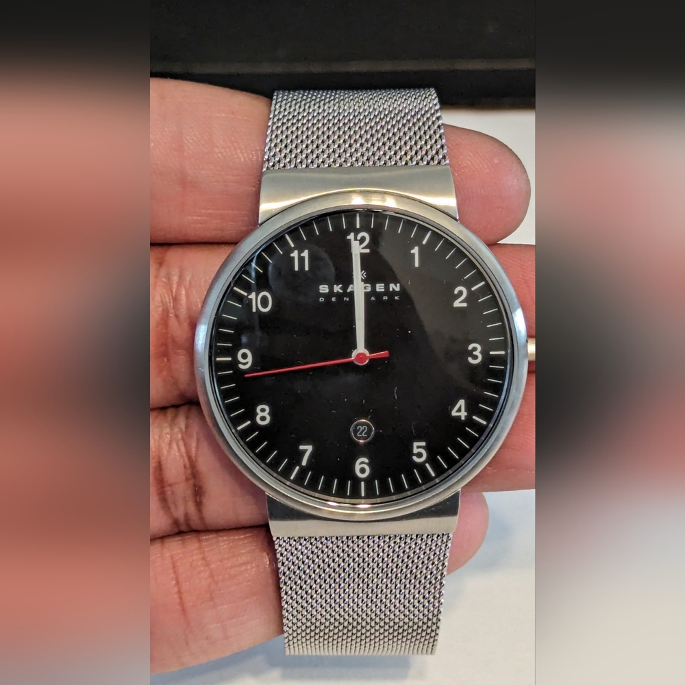 Skagen Anchor Black Dial Watch